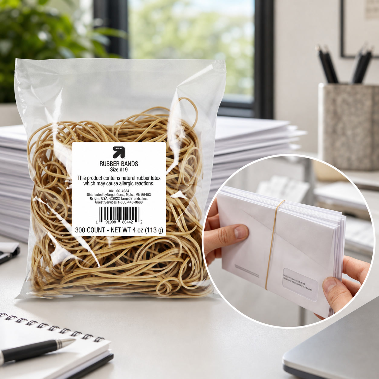 Tan Stationery & Office Supply - 900 stuks bruine elastiekjes voor kantoorbenodigdheden,