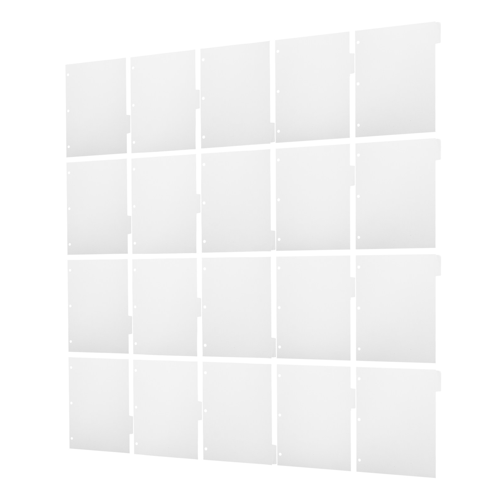 Index Tab Divider - 4 sets blanco schrijfpagina-verdelers 11x9 wit