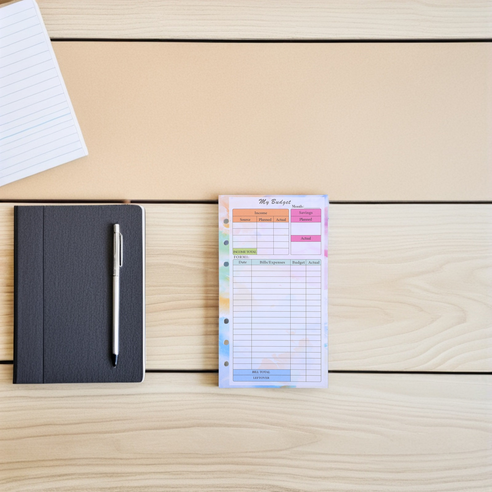 Planner Weekly Budget - 28 vellen A6 planner navulbaar papier,