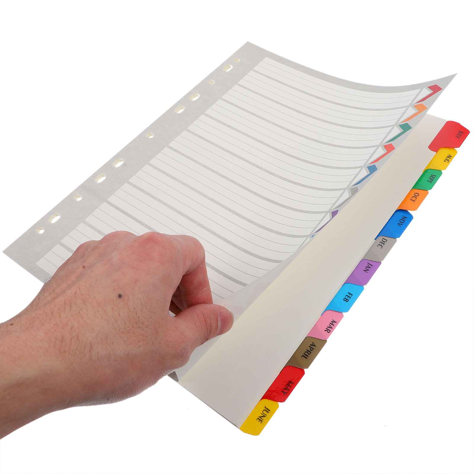 Index Tab Divider - 12 vellen indexbladen voor ordners, stevige