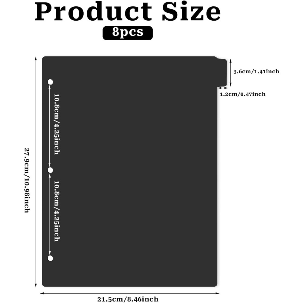 8-delige zwarte plastic mapver - Index Tab Divider recensie en prijs