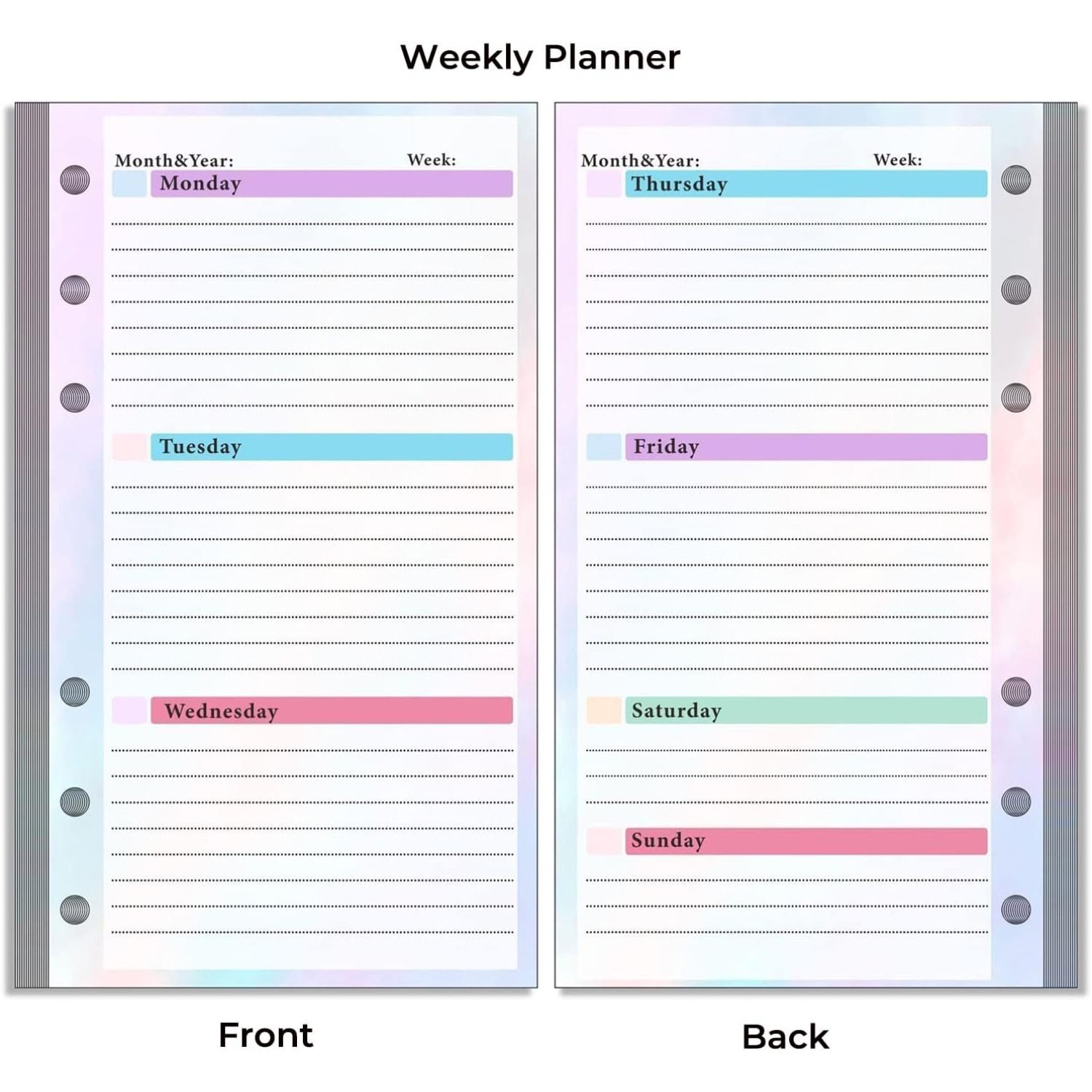 Set van 6-gaats A6 bindmiddelv - Planner Weekly Budget recensie en prijs
